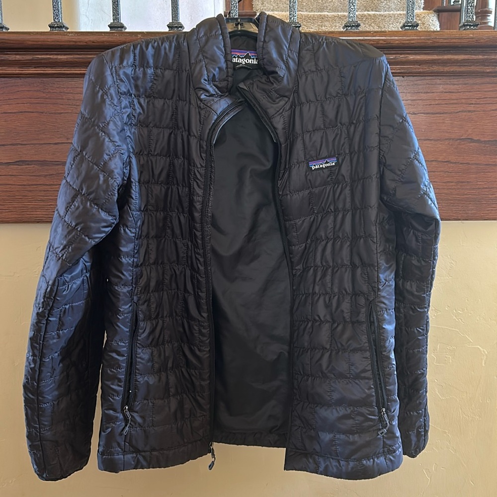 Men’s Black Patagonia Nano Puff puffer jacket.  Size medium.